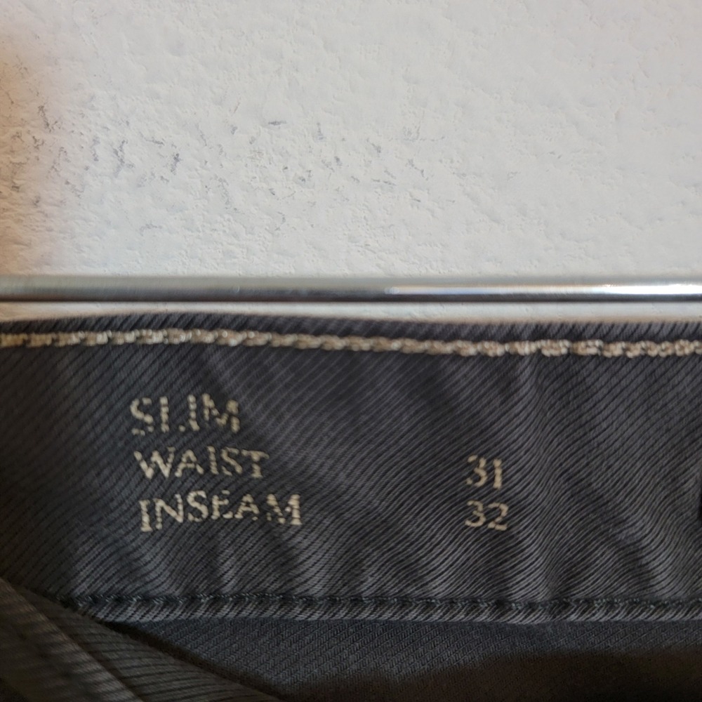 Banana Republic Slim Twill Traveler Pant Charcoal Gray Men's 31x32 Actual 31x28 - Picture 12 of 14